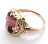 10k Rose Gold Filigree 3.80 Carat Pink Genuine Natural Tourmaline Ring (#J6550)