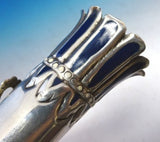 Silverplate Tussie Mussie Posey Posy Holder with Dark Blue Enamel (#J1261)