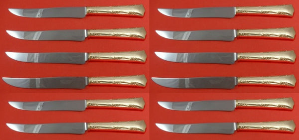 Greenbrier by Gorham Sterling Silver Steak Knife Custom Set 12 pcs 8 1/2"