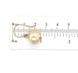 14k Yellow Gold Golden South Sea Pearl Drop Earrings Jewelry (#J6118)