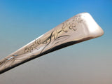 Lap Over Edge Acid Etched by Tiffany Sterling Silver Salad Serving Spoon Flowers