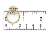 14k Yellow Gold Genuine Natural Moonstone and Sapphire Ring Size 6.25 (#J7618)