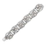 Handwrought LaPaglia Sterling Silver Floral Bracelet #140 7" Long (#J7252)