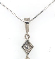 14k White Gold 8.8mm Blue Akoya Pearl and Diamond Pendant with Chain (#J7022)