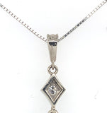 14k White Gold 8.8mm Blue Akoya Pearl and Diamond Pendant with Chain (#J7022)