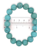 Genuine Natural Turquoise Bead Bracelet w/ Large Round 12mm Beads Elastic #J7550