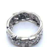 14k White Gold Pierced Genuine Natural Diamond Eternity Band Size 6 (#J5160)