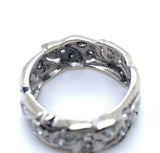 14k White Gold Pierced Genuine Natural Diamond Eternity Band Size 6 (#J5160)