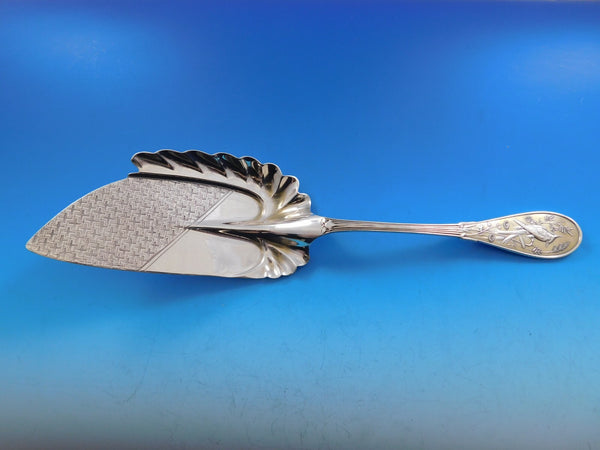 Japanese by Tiffany and Co Sterling Silver Fish Server BC Geometric 11 1/2"