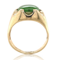 10k Yellow Gold Men's Jade Ring Size 9.5 (#J6918)