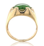10k Yellow Gold Men's Jade Ring Size 9.5 (#J6918)