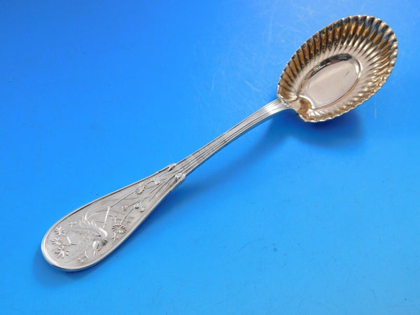 Japanese by Tiffany and Co Sterling Silver Ice Cream Spoon Rose GW Fluted 5 3/4"