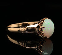 10k Rose Gold Australian Genuine Natural Opal Victorian Ring Size 6 (#J6783)