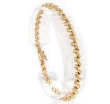 VIntage 14k Yellow Gold Solid Link San Marco Shrimp Bracelet 7" (#J7035)
