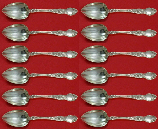 Violet by Wallace Sterling Grapefruit Spoon Custom Set 12 pcs Fluted 6"