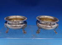 English Victorian Sterling Silver Salt Dip Master Set 2pc GW Interior (#8324)