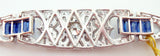 14k Gold Art Deco Style Genuine Natural Diamond and Sapphire Bracelet (#J2694)