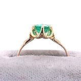 Victorian .80ct Genuine Natural Emerald 14k Rose Gold Ring Jewelry (#J5778)