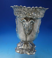 Silverplate Champagne Cooler with Liner Monogram "M" Crest and Goats (#5622)