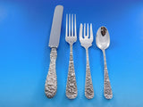 Rose by Stieff Sterling Silver Flatware Set For 8  Service 109 Pieces Repousse