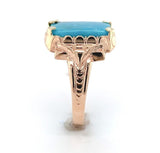 10k Rose Gold Ring with a 3.36 Carat Morenci Genuine Natural Turquoise (#J6563)