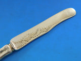 Lap Over Edge Acid Etched by Tiffany Sterling Dessert Knife Vermeil w/ Fruits