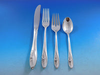 Sculptured Rose by Towle Sterling Silver Flatware Set 6 Service 24 pieces