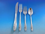 Sculptured Rose by Towle Sterling Silver Flatware Set 6 Service 24 pieces