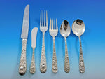 Repousse by Kirk Sterling Silver Flatware Set for 12 Service 87 pieces