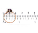 10k Rose Gold Victorian Genuine Natural Amethyst and Diamond Ring Size 7 #J6900