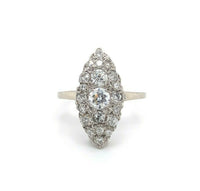 14k White Gold Marquise Shape 1 Carat TW Genuine Natural Diamond Ring (#J5449)
