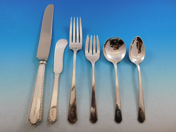 Virginia Sterling by Weidlich Sterling Silver Flatware Set Service "S" monogram