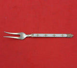 Hestenes Norwegian Sterling Silver Pickle Fork 2-Tine with White Enamel 3 7/8"