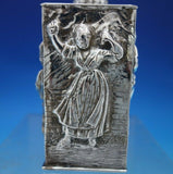 Dutch Sterling Silver Tea Caddy w/ Figural Dutch Scenes 5" x 3 1/2" x 2" (#6779)