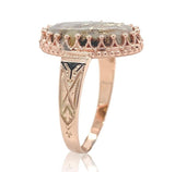10k Rose Gold 5.10 Carat Genuine Natural Gold Vein Quartz Ring Size 9.25 #J6936