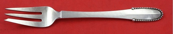 Beaded by Georg Jensen Sterling Silver Pastry Fork with 1 Wide Tine 5 5/8"
