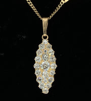 14k 1.85ct Total Weight Mine Cut Genuine Natural Diamond Pendant (#J5957)
