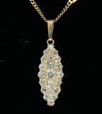 14k 1.85ct Total Weight Mine Cut Genuine Natural Diamond Pendant (#J5957)