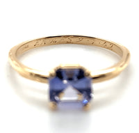 14k Yellow Gold .94ct Genuine Natural Ceylon Blue Sapphire Ring 6.75 (#J7318)