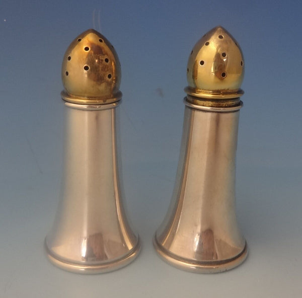 Randahl Sterling Silver Salt & Pepper Shakers 2pc w/Gold Washed Tops (#0231)
