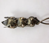 Silver Tussie Mussie Posey Posy Holder with Triple Leaf Cup (#J1268)