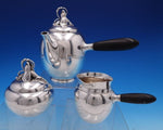 Hibiscus by Gorham Sterling Silver Coffee Set 3pc #791 w/ Ebony Handles (#7680)