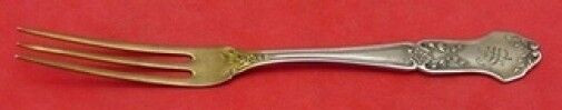 La Rochelle by International Sterling Strawberry Fork Gold Washed 5" Heirloom