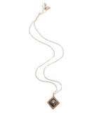 14k Yellow Gold Seed Pearl Enamel 1917 Pendant with 14k Chain Jewelry (#J7258)