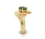 14k Yellow Gold Genuine Natural Peridot Leaf Bypass Ring Size 6.25 (#J6281)