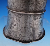 Dutch Sterling Silver Bell 3-D Clock Tower w/ Steps 3 Men Shield 8 3/4" (#7580)