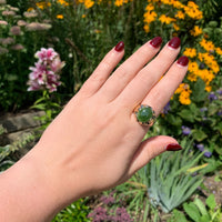 10k Yellow Gold Men's Jade Ring Size 9.5 (#J6918)