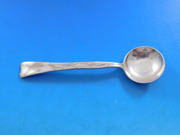 Lap Over Acid Etched by Tiffany Sterling Bouillon Soup Spoon Buffalo Grass 5 1/4