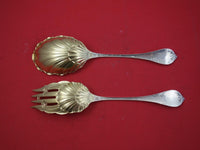 Albany By Towle Sterling Silver Salad Serving Set Gold washed 9 1/8" Serving