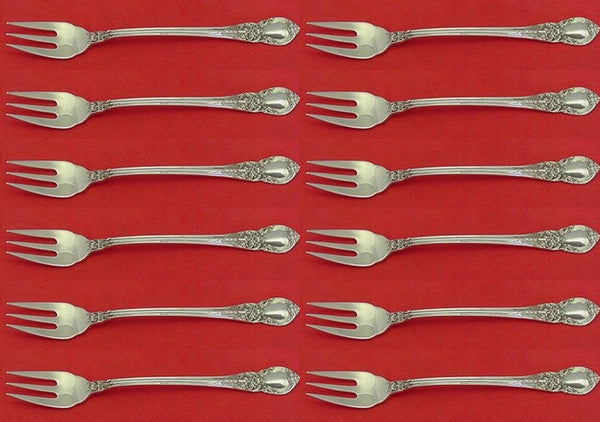American Victorian by Lunt Sterling Silver Cocktail Fork Set 12 pieces 5 3/4"